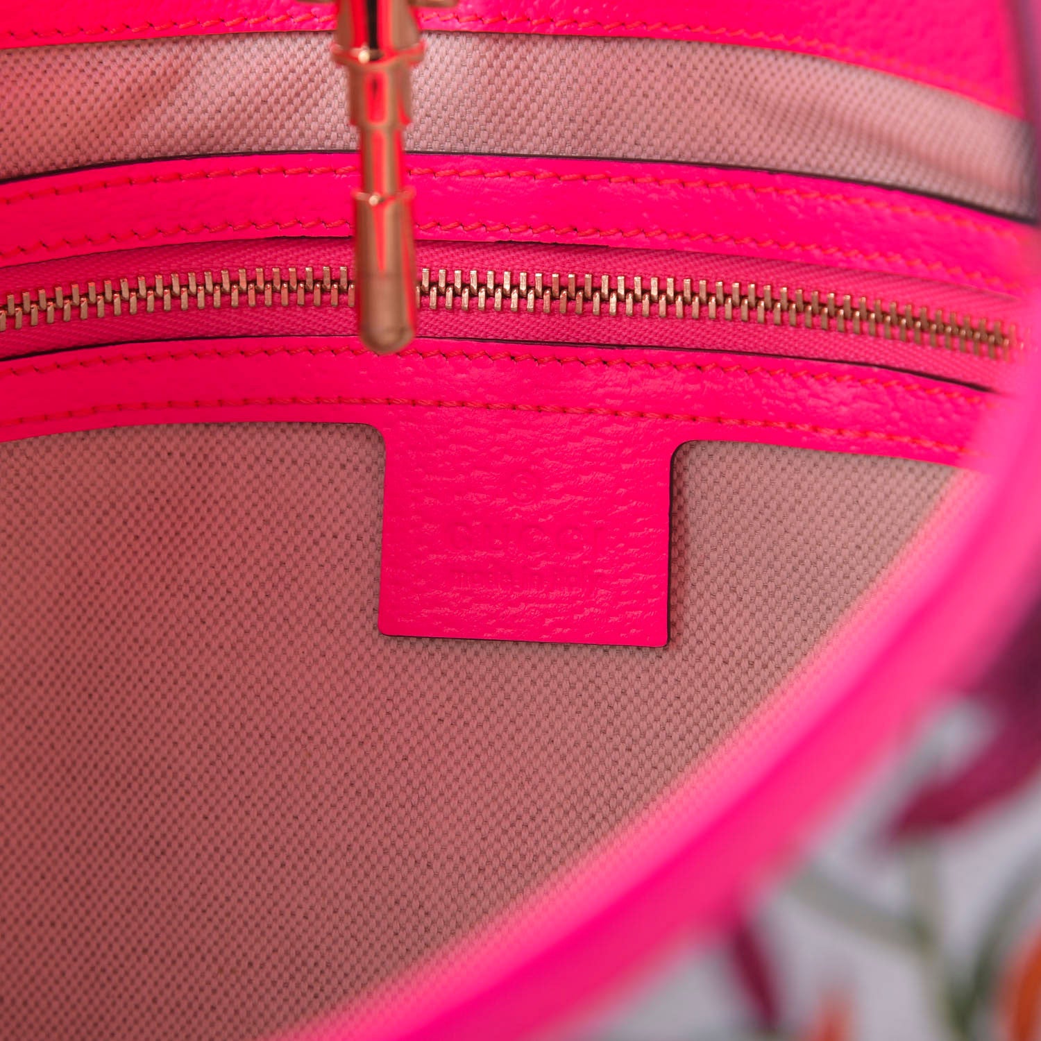 Gucci Canvas Flora Medium Jackie Hobo Fuchsia 9 of 9