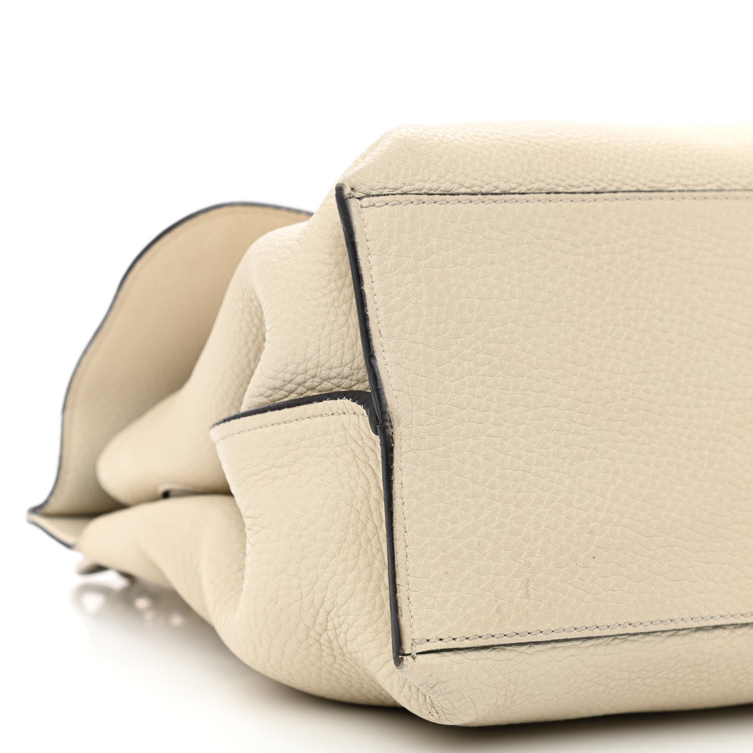 Gucci Cellarius Calfskin Medium Bamboo Daily Top Handle Bag Mystic White 8 of 14