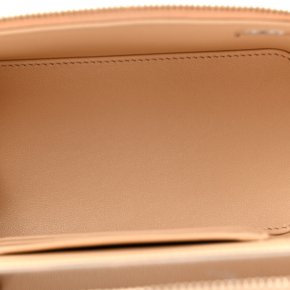 Chanel Lambskin Quilted Small Top Handle Vanity Case With Chain Beige ...