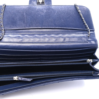 Chanel Lambskin Quilted Chain Clutch Flap Navy 4 of 5
