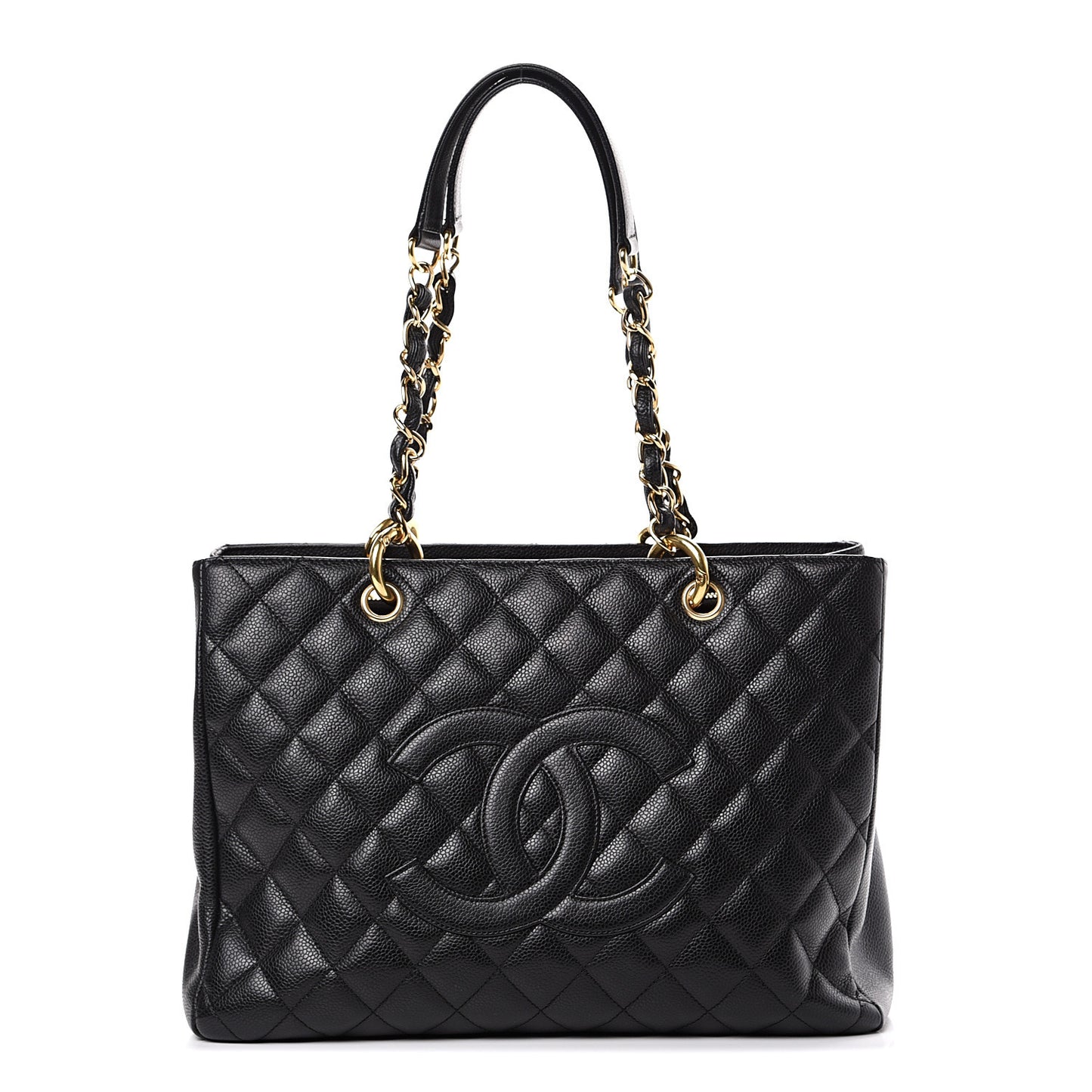 Caviar Quilted Grand Shopping Tote GST Black