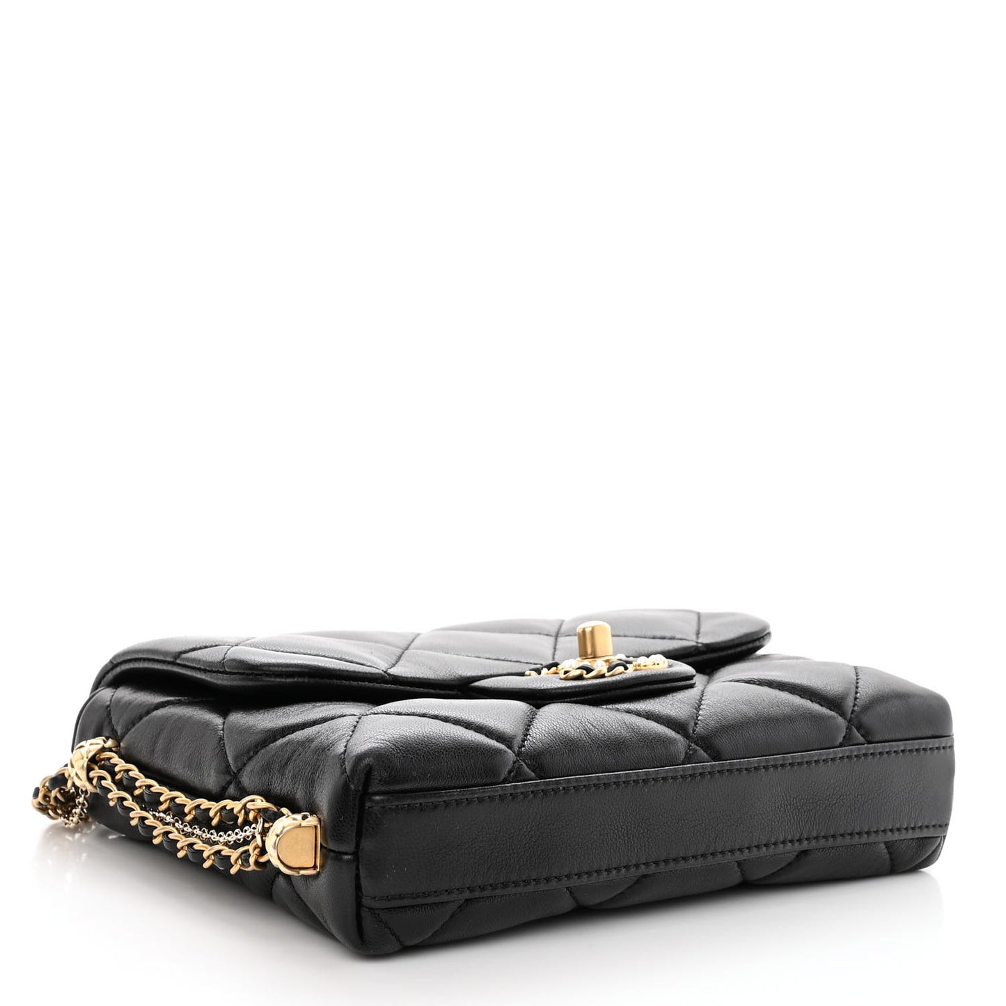 Lambskin Quilted Mini Crush On Chains Flap Bag Black