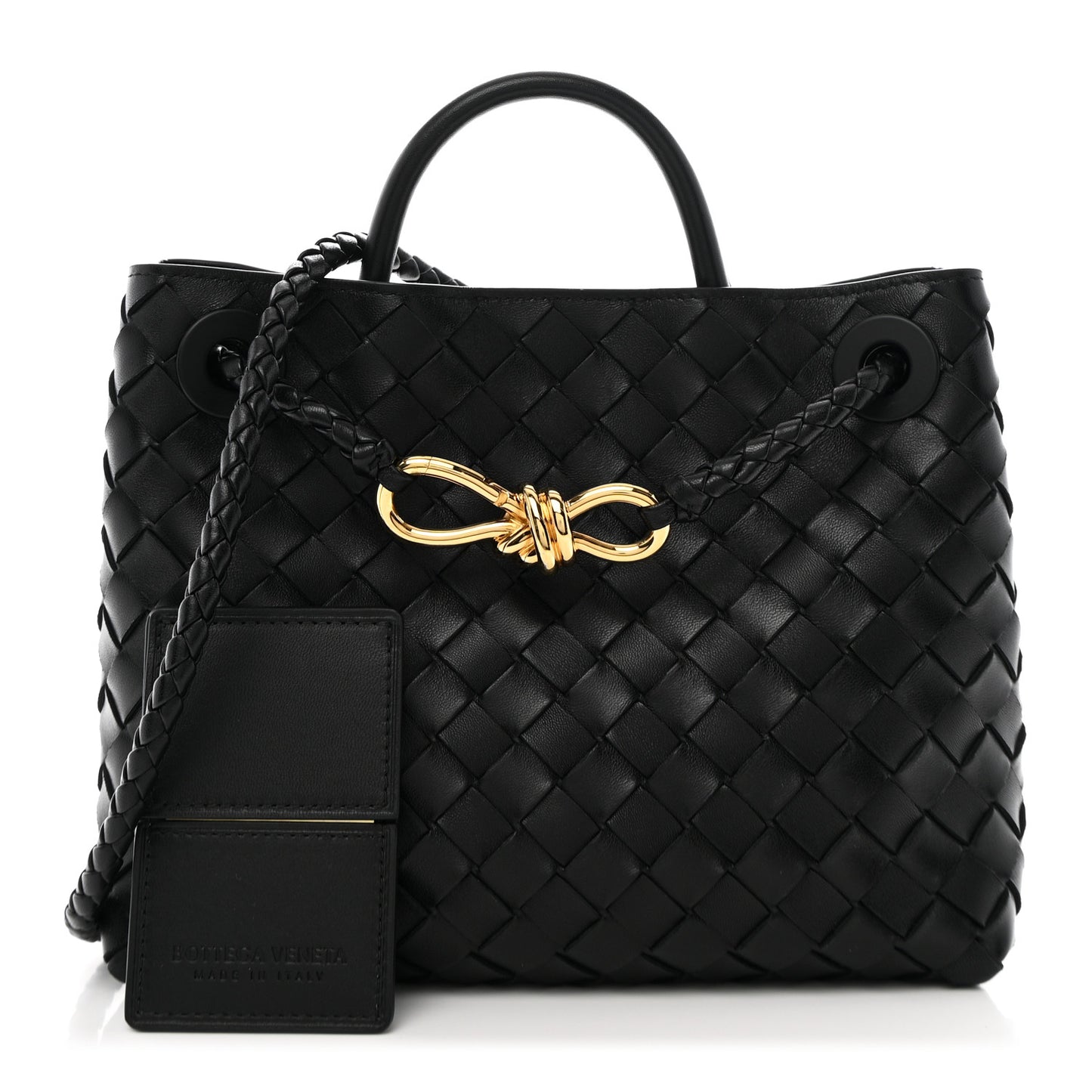 Nappa Intrecciato Small Andiamo Shoulder Bag Black