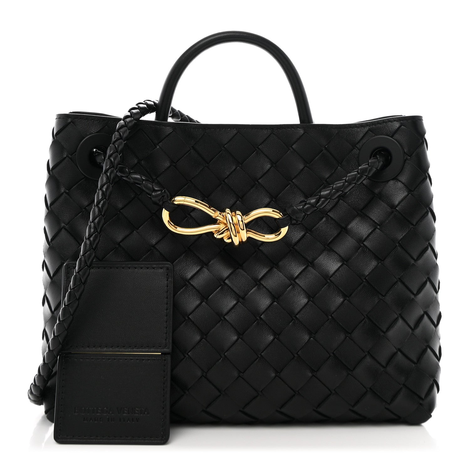 Bottega Veneta Nappa Intrecciato Small Andiamo Shoulder Bag Black 1 of 10