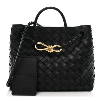 Bottega Veneta Nappa Intrecciato Small Andiamo Shoulder Bag Black 1 of 10
