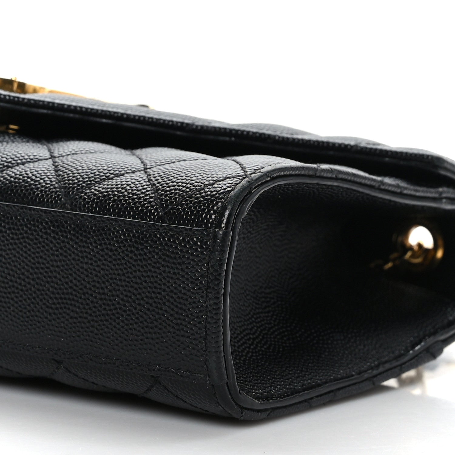 Saint Laurent Grain De Poudre Textured Mixed Matelasse Triquilt Small Monogram Satchel Black 8 of 8
