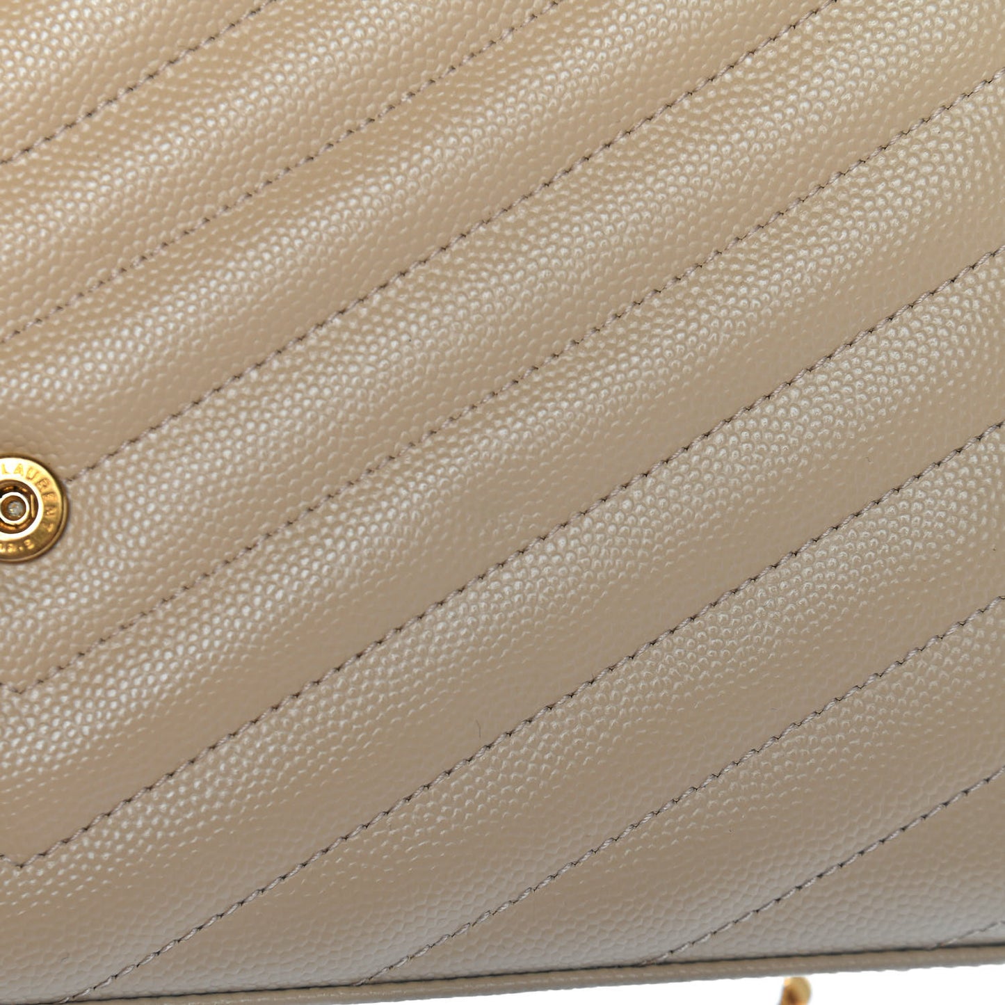 Grain De Poudre Matelasse Chevron Monogram Chain Wallet Nude Powder