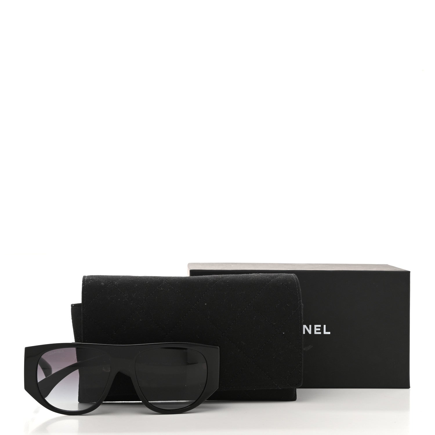 Chanel Acetate Quilted CC Pilot Sunglasses 71465 Black 3 of 8