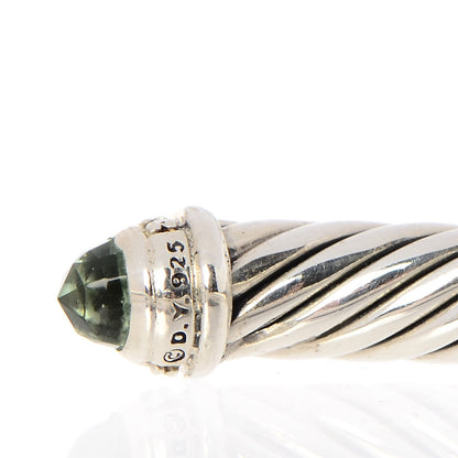 David Yurman Sterling Silver Diamond Peridot 5mm Cable Classics Bracelet 4 of 5