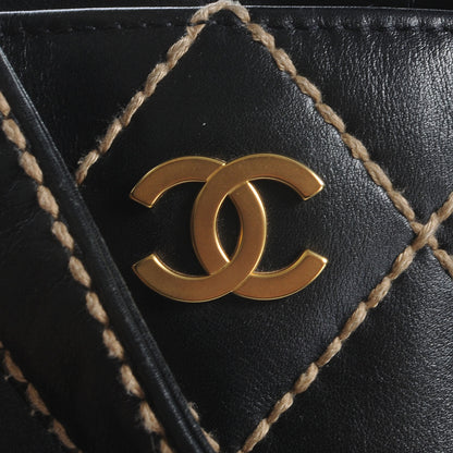 Chanel Calfskin Contrast Stitch Surpique Tote Black 5 of 8