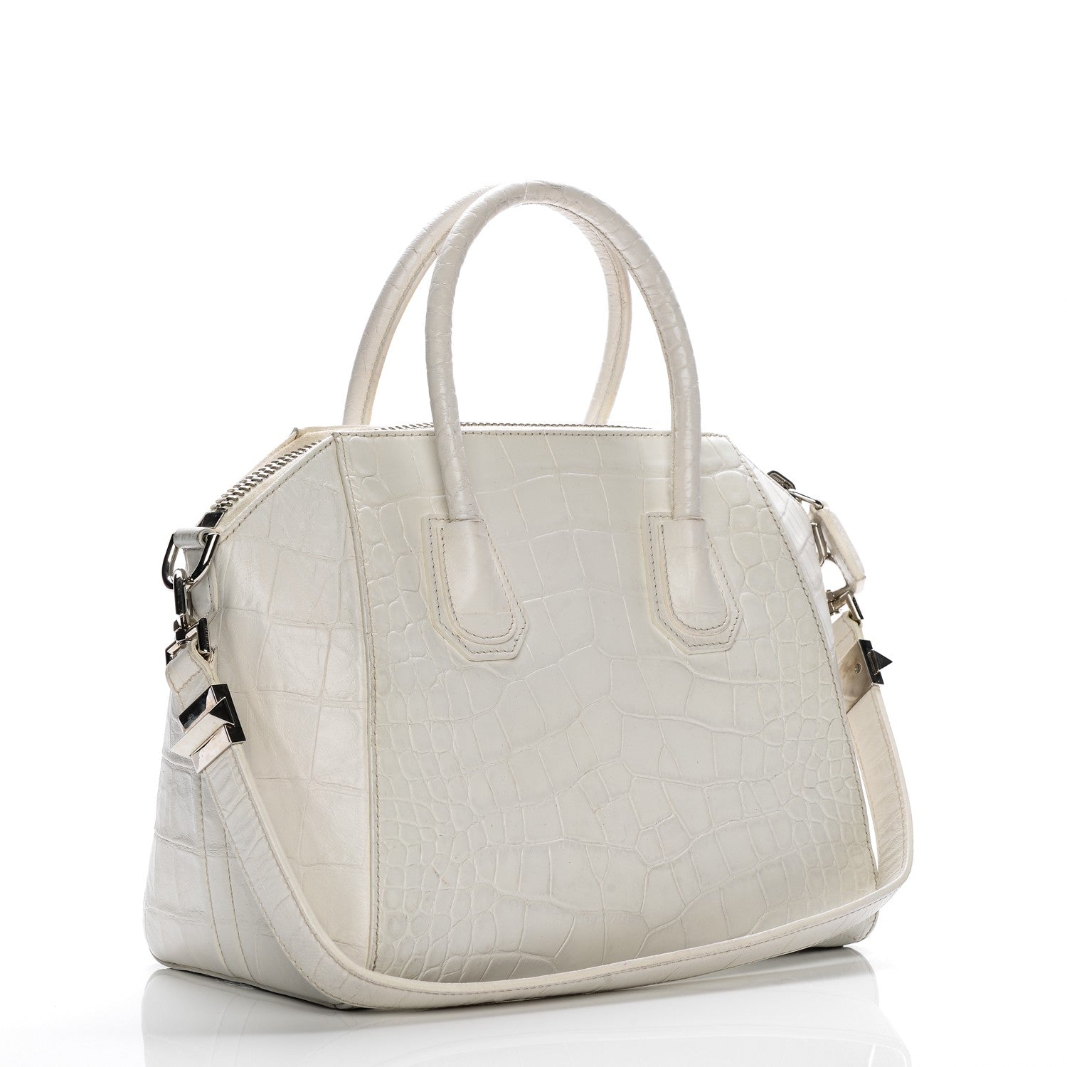 Givenchy Calfskin Crocodile Embossed Small Antigona White 3 of 15