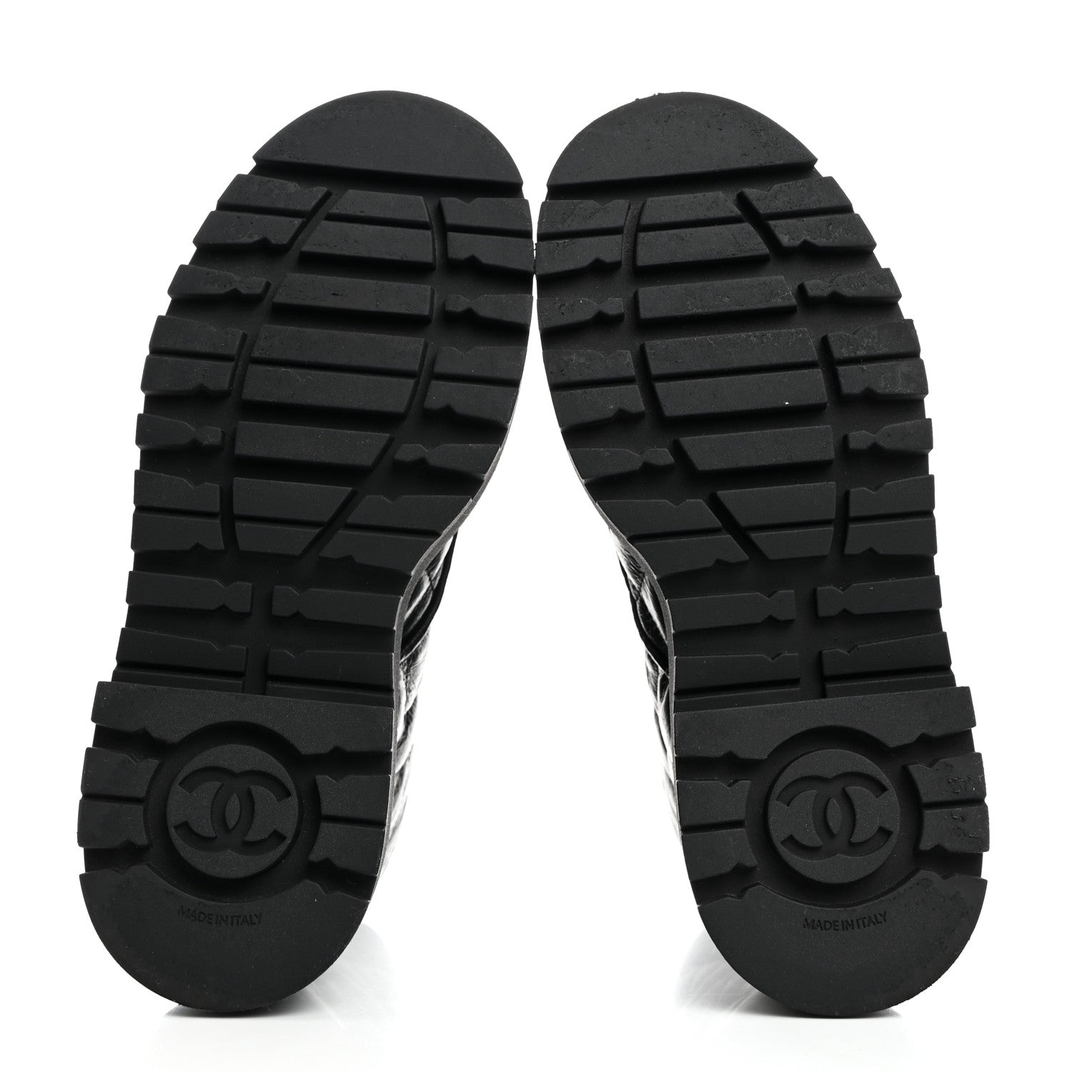 Chanel Crumpled Lambskin Quilted Platform Lace Up Combat Boots 37 Black 5 of 9