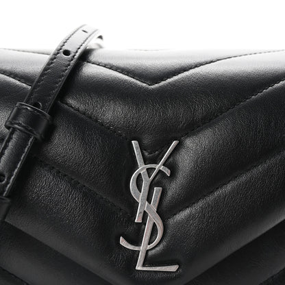 Saint Laurent Calfskin Y Quilted Monogram Toy Loulou Crossbody Bag Black 7 of 9