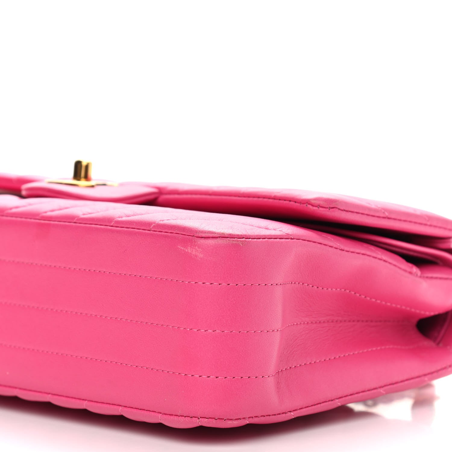 Chanel Lambskin Chevron Quilted Medium Double Flap Pink 13 of 13