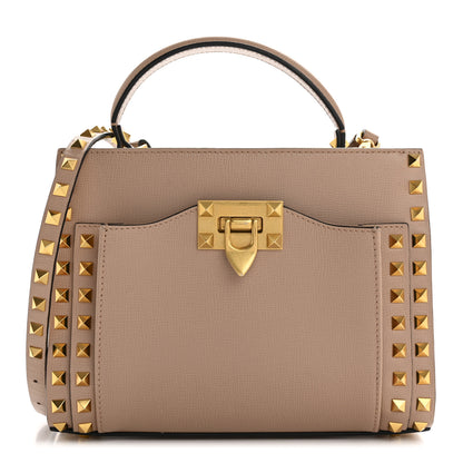 Valentino Garavani Vitello Small Rockstud Alcove Top-Handle Bag Rose Cannelle 1 of 14