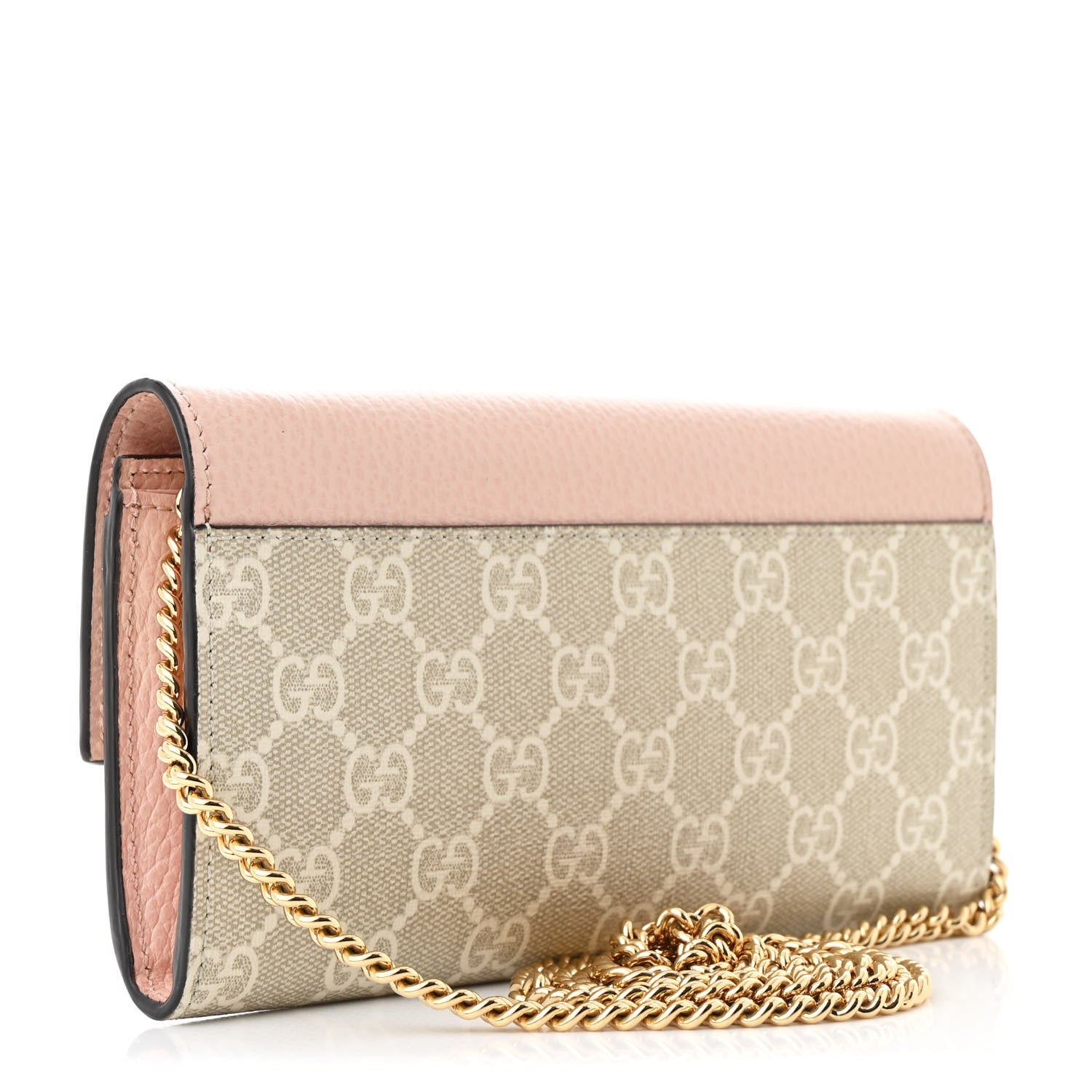 Gucci Dollar Calfskin GG Supreme Monogram Petite GG Marmont Wallet Chain Bag Perfect Pink 3 of 11