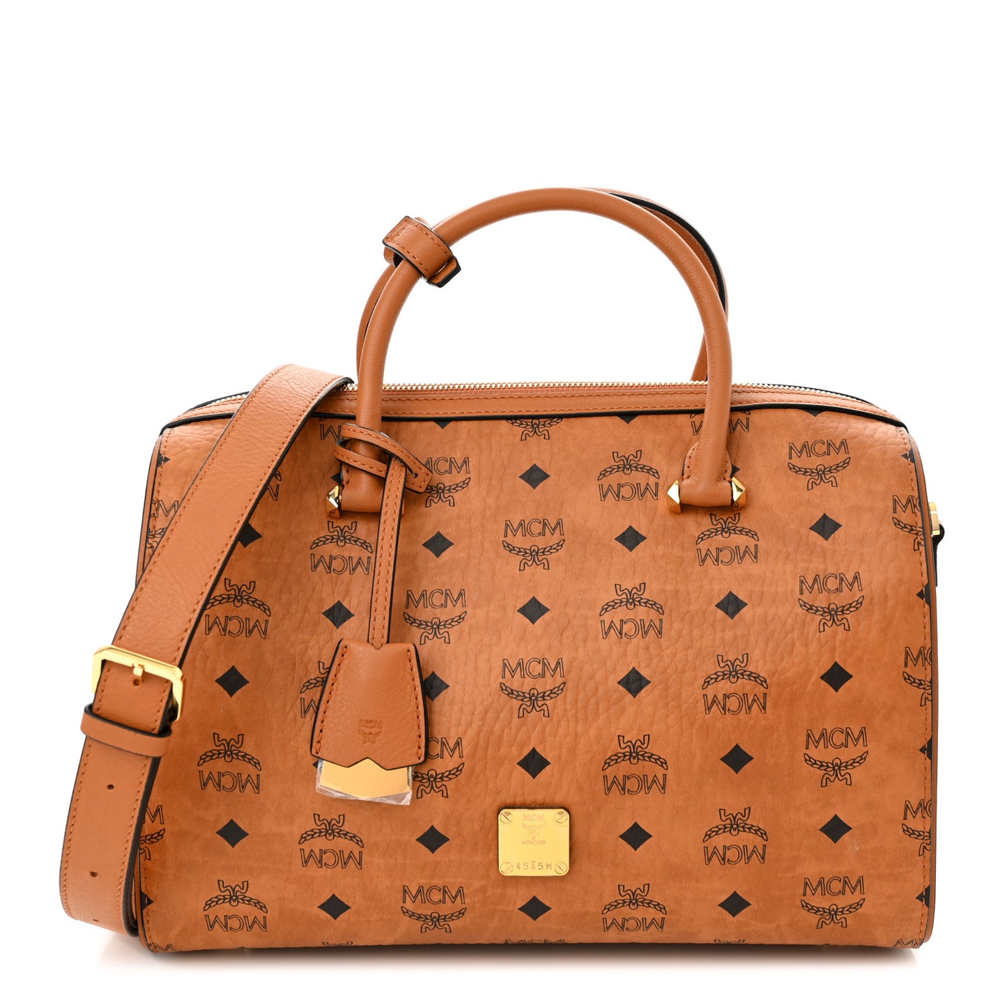 Visetos Medium Boston Bag Cognac