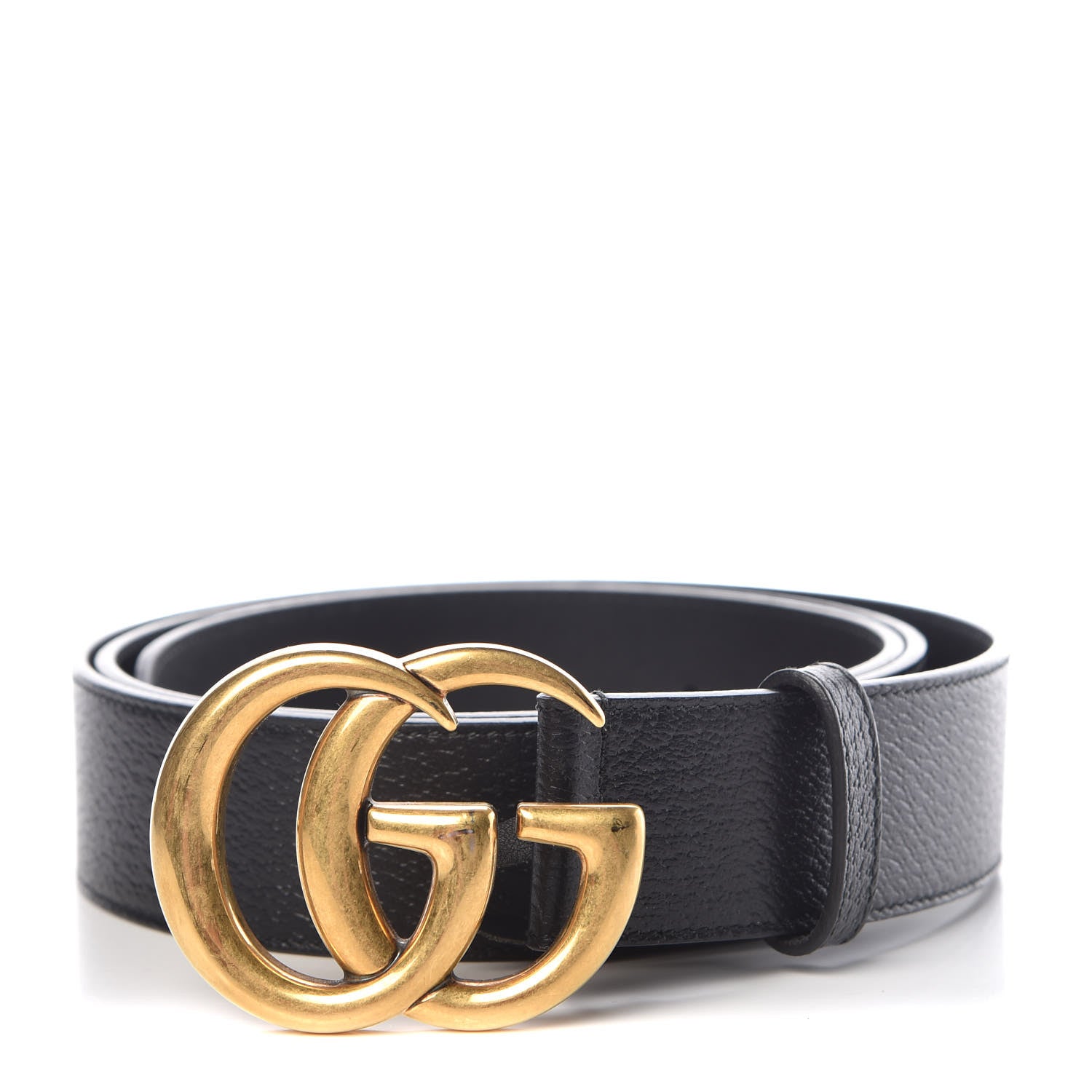 Gucci Textured Dollar Calfskin Double G 40mm Belt 120 48 Black 1 of 7