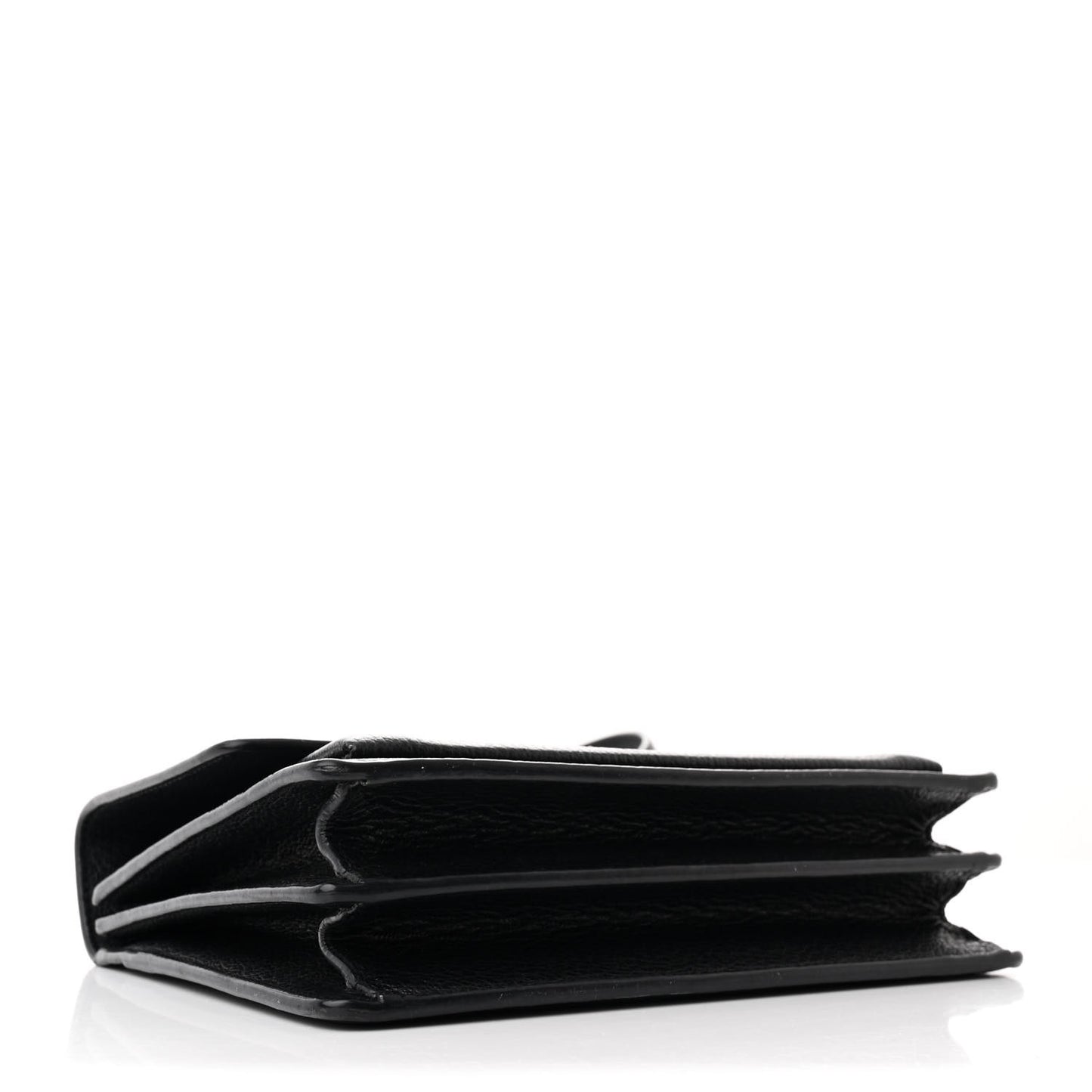 Grained Calfskin Medium Monogram Sunset Satchel Black