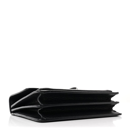 Saint Laurent Grained Calfskin Medium Monogram Sunset Satchel Black 4 of 12