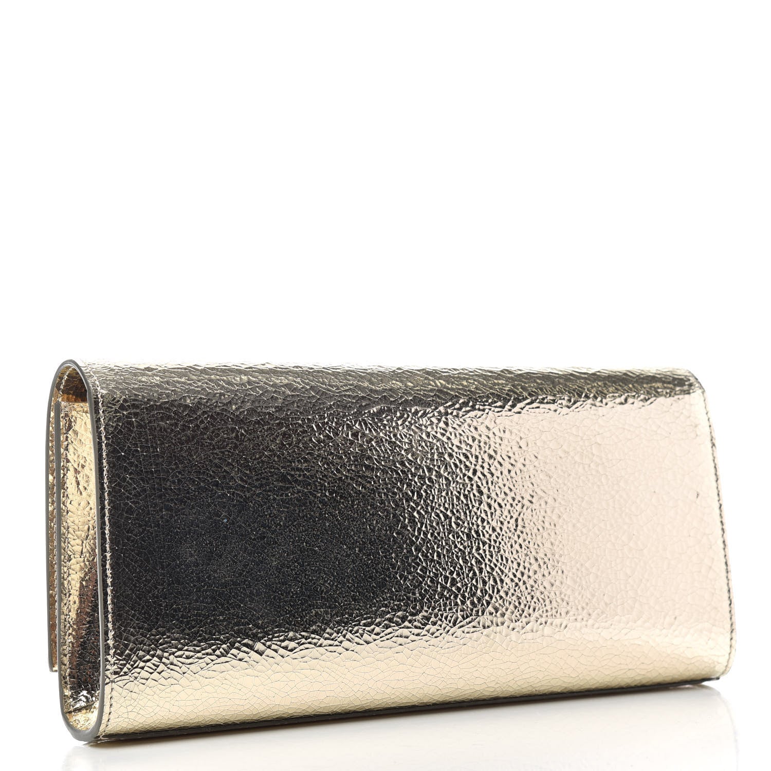 Saint Laurent Metallic Textured Calfskin Classic Monogram Cassandre Clutch Gold 3 of 6