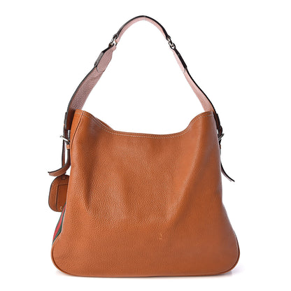Gucci Pebbled Calfskin Medium Heritage Shoulder Bag Light Tobacco 1 of 13
