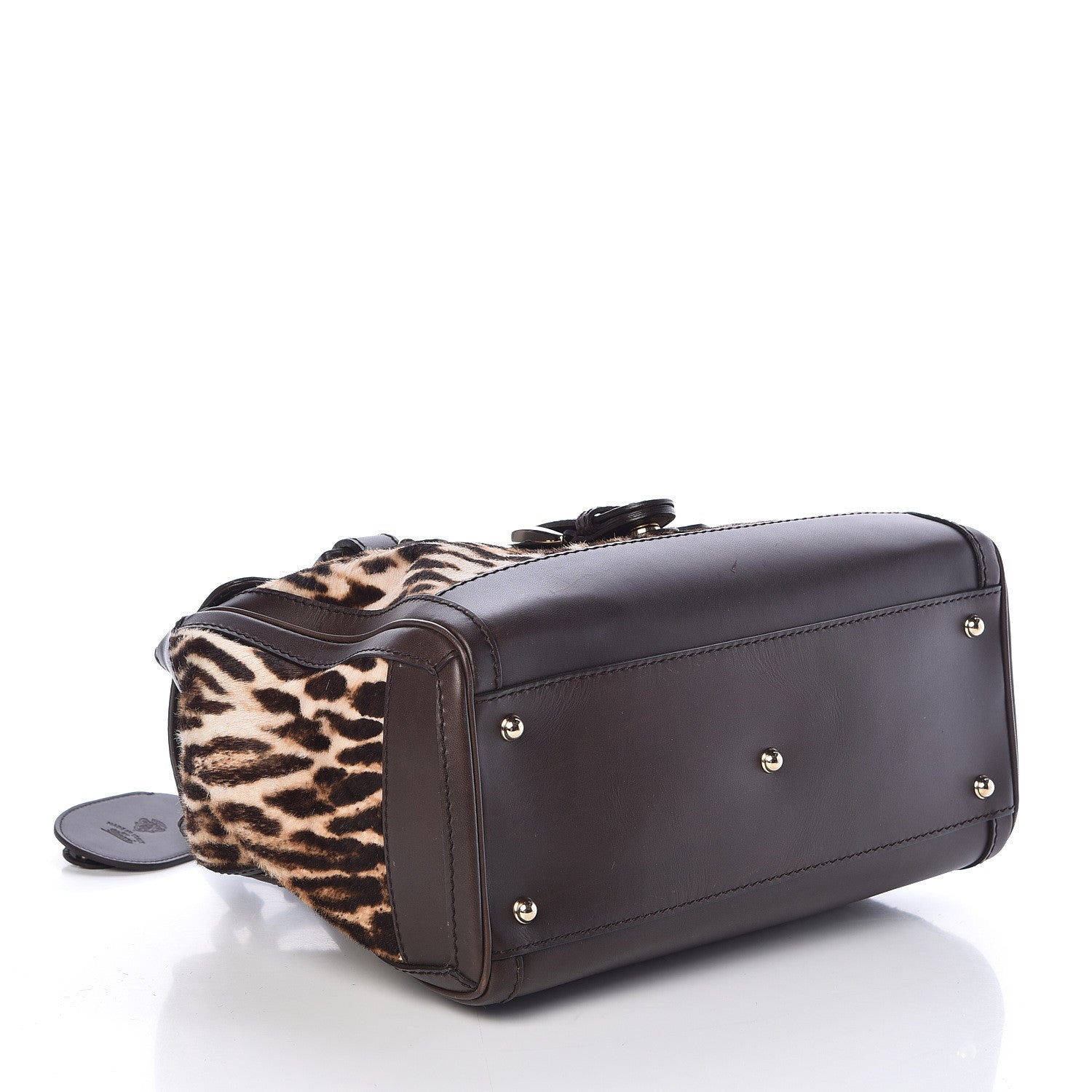 Gucci Calf Hair Leopard Print Medium Heritage Boston Bag Brown 4 of 10