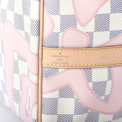 Louis Vuitton Damier Azur Tahitienne Speedy Bandouliere 30 Rose Ballerine 6 of 11