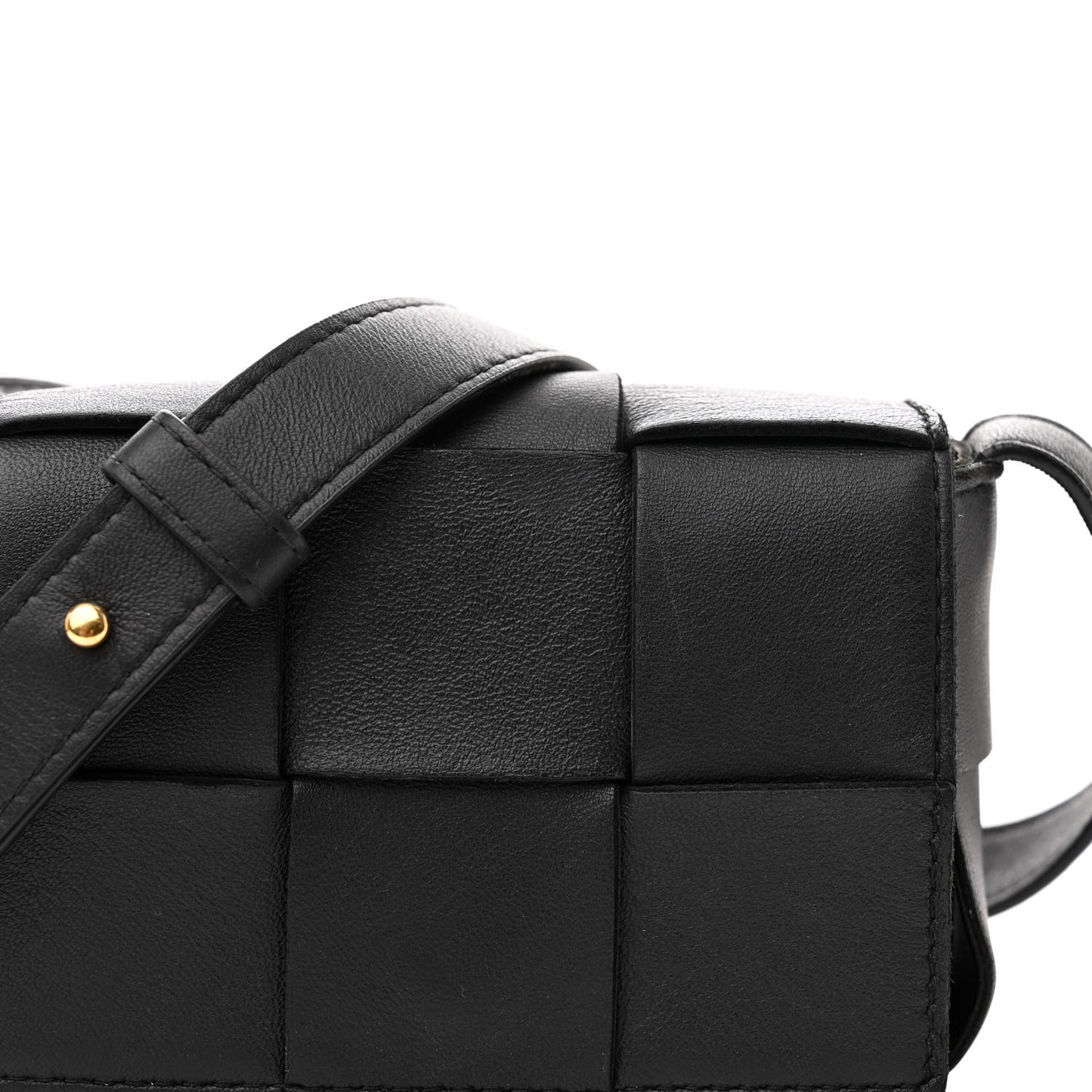 Lambskin Maxi Intrecciato Extra Mini Cassette Crossbody Bag Black