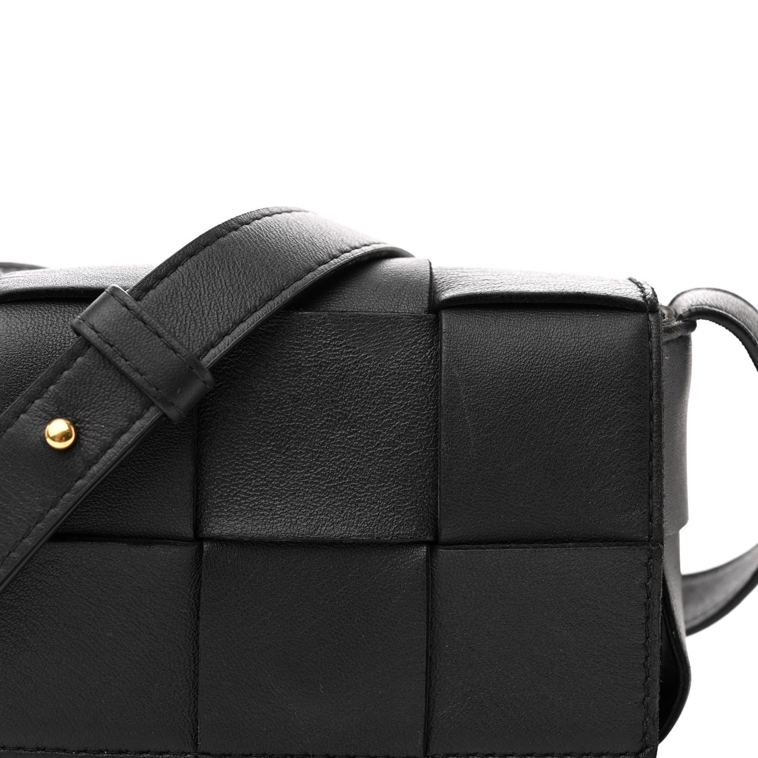 Bottega Veneta Lambskin Maxi Intrecciato Extra Mini Cassette Crossbody Bag Black 7 of 12