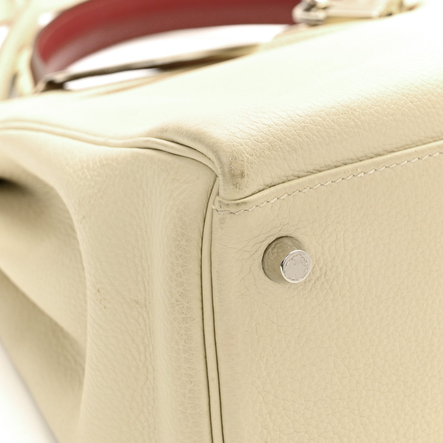 Hermes Togo Au Galop Kelly Retourne 32 Craie Rouge H Fauve Black 12 of 15