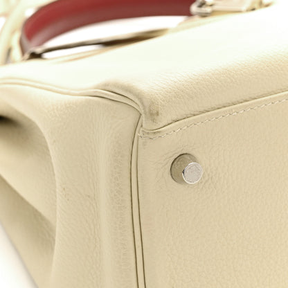 Hermes Togo Au Galop Kelly Retourne 32 Craie Rouge H Fauve Black 12 of 15