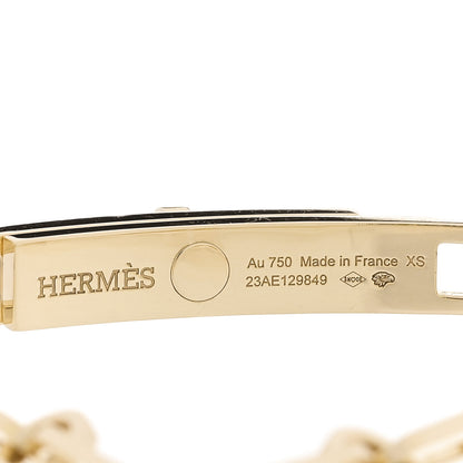 Hermes 18K Yellow Gold Diamond Pave PM Kelly Chaine Bracelet XS 3 of 3