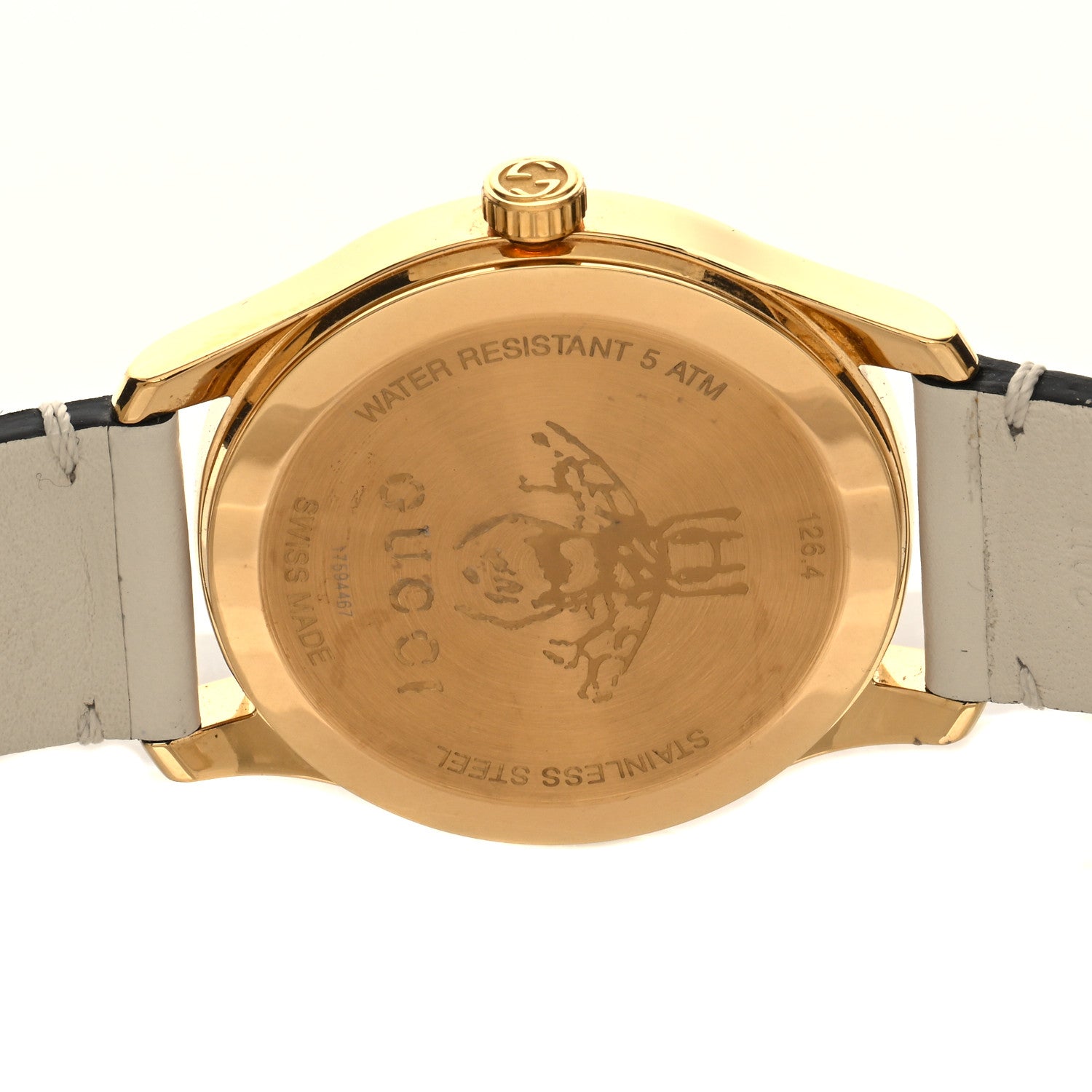 Gucci Stainless Steel Calfskin 38mm G-Timeless Bee Star Quartz Watch White 4 of 4
