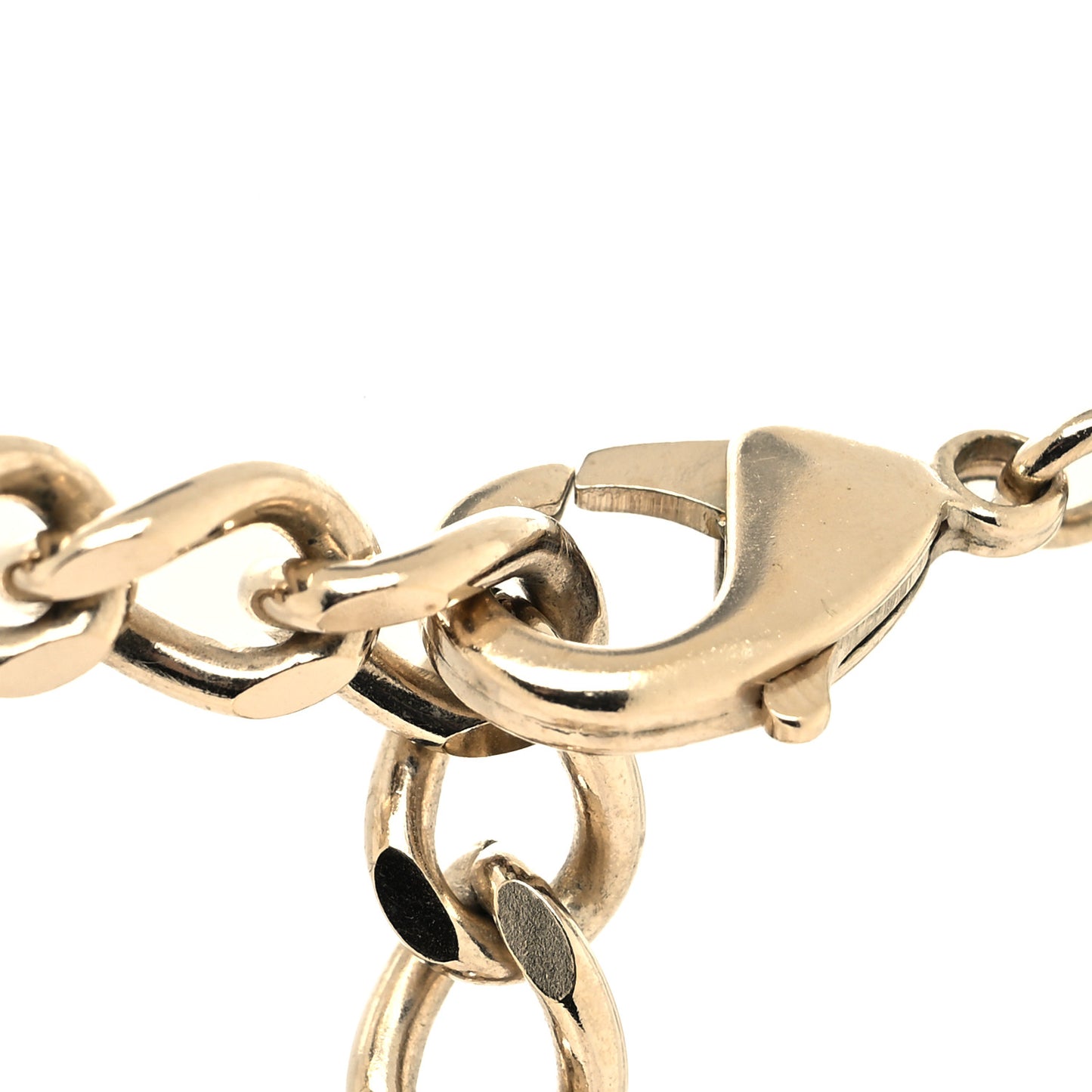 Calfskin Metal Padlock Necklace Gold Iridescent Blue