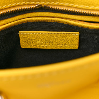 Alexander McQueen Pebbled Calfskin Mini Skull Padlock Zip Around Tote Yellow 6 of 12