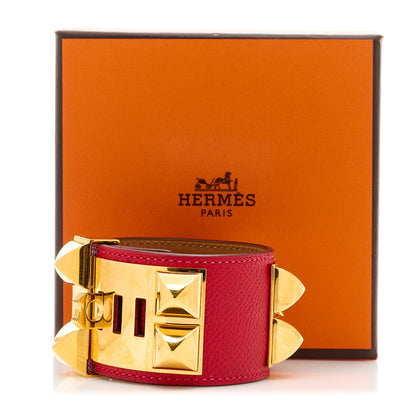 Hermes Epsom Collier de Chien CDC Bracelet S Rouge Casaque 6 of 6