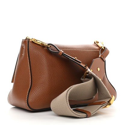 Valentino Garavani Pebbled Calfskin Small VRing Shoulder Bag Saddle Brown 4 of 8