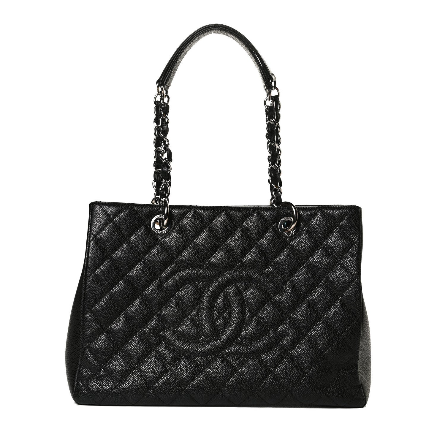Caviar Quilted Grand Shopping Tote GST Black