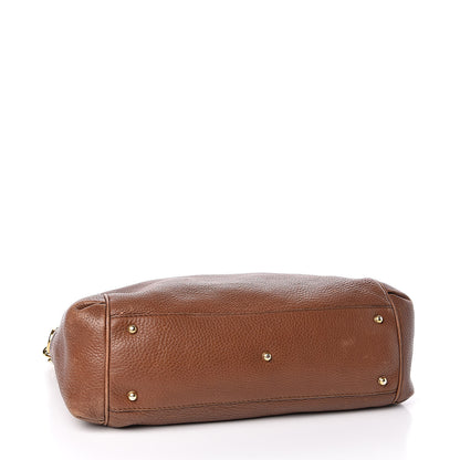 Gucci Pebbled Calfskin Ride Medium Top Handle Bag Brown 4 of 16
