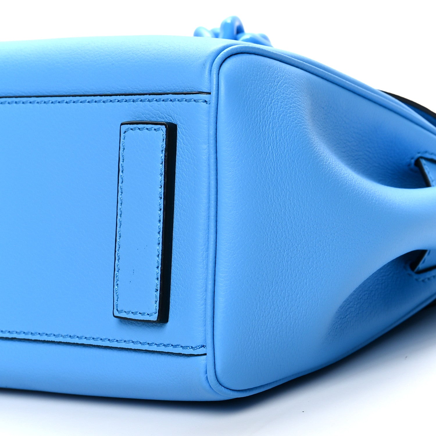 Versace Calfskin Medium La Medusa Top Handle Handbag Blue 8 of 8