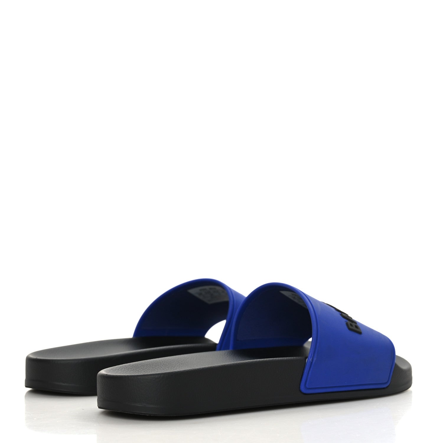Balenciaga PVC Logo Mens Pool Slide Sandals 39 Blue Black 4 of 6