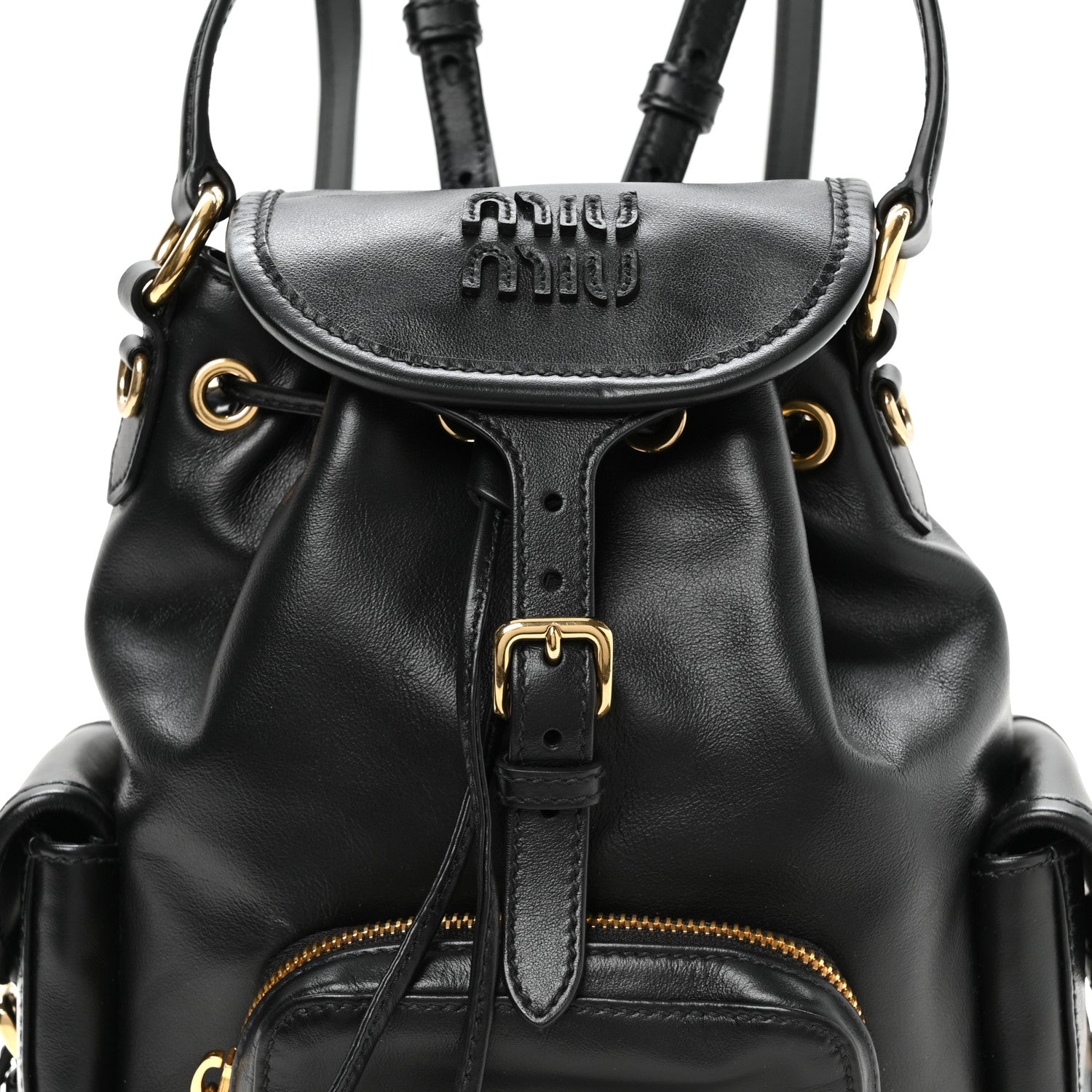 Miu Miu Soft Calfskin Medium Backpack Black 6 of 8