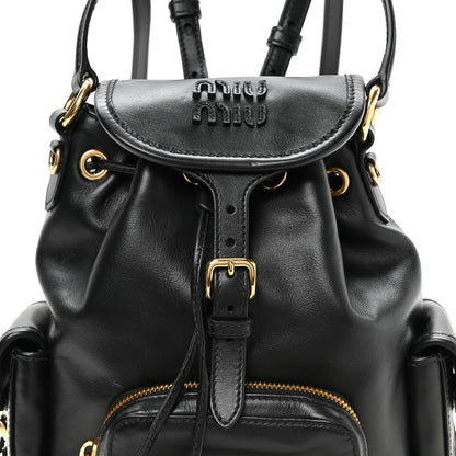 Miu Miu Soft Calfskin Medium Backpack Black 6 of 8