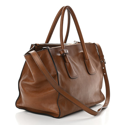 Prada Glace Calf Twin Pocket Tote Cannella 5 of 20