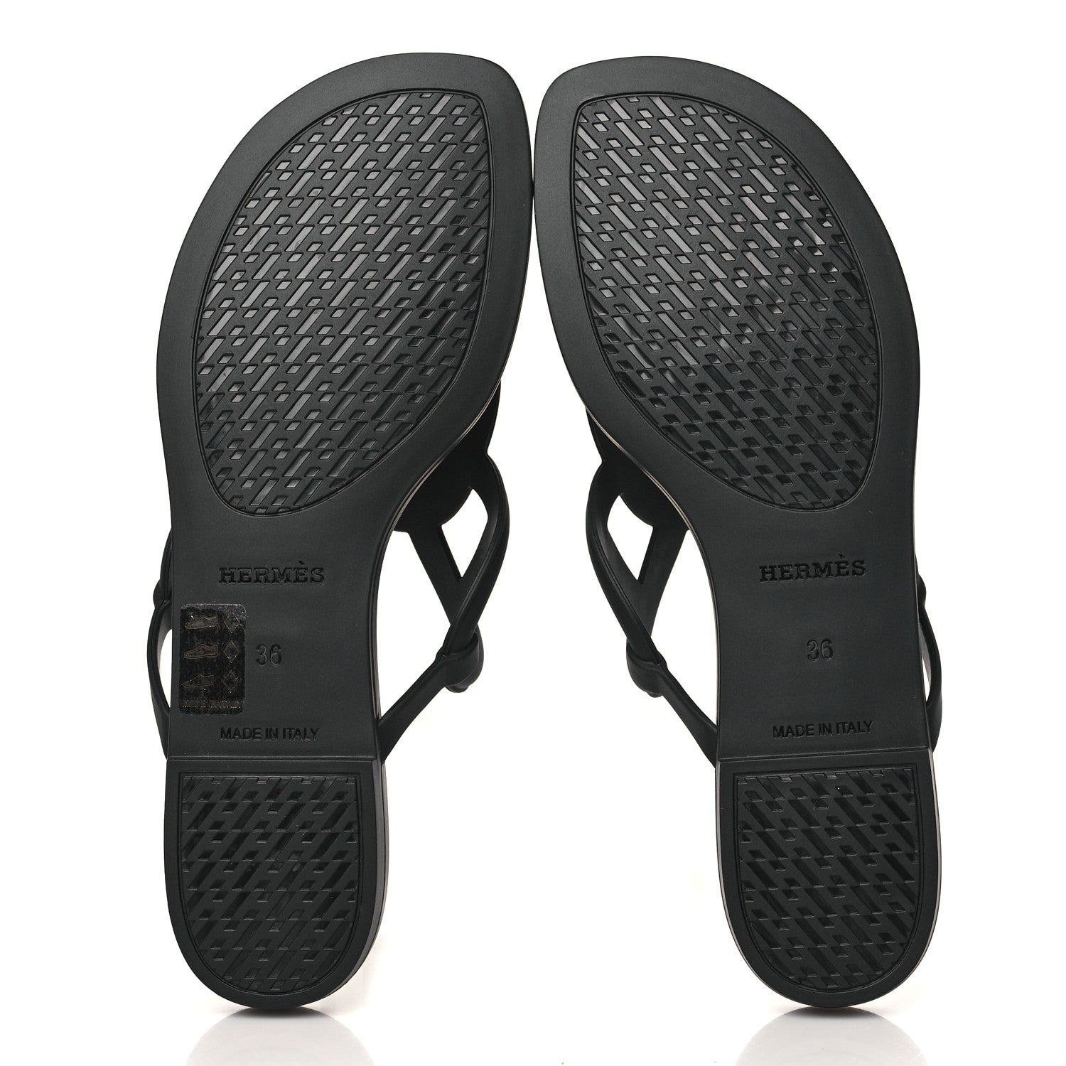 Hermes Rubber Womens Egerie Sandals 36 Black 5 of 8