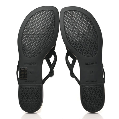 Hermes Rubber Womens Egerie Sandals 36 Black 5 of 8
