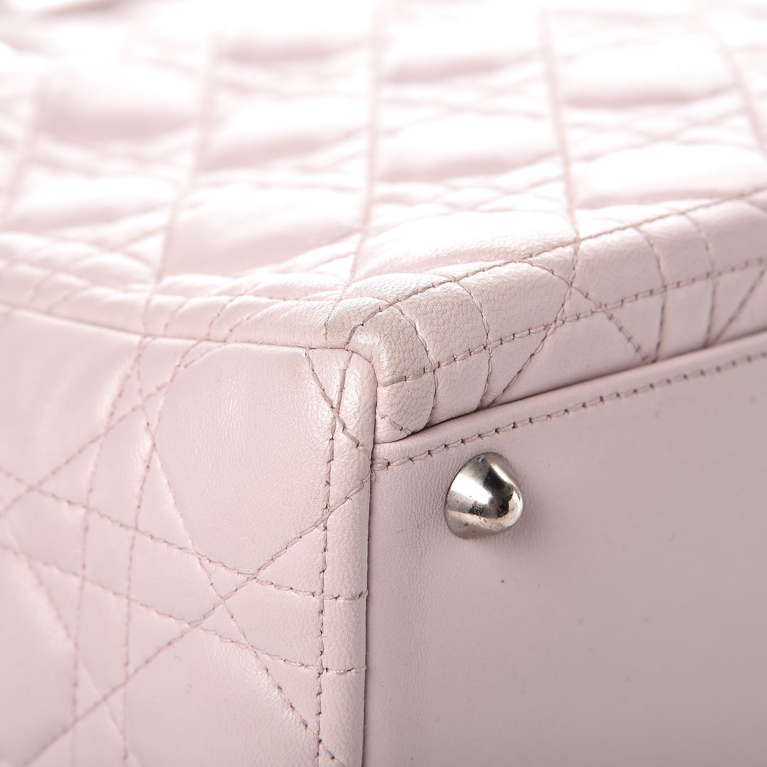 Christian Dior Lambskin Cannage Large Lady Dior Rose Poudre 13 of 15