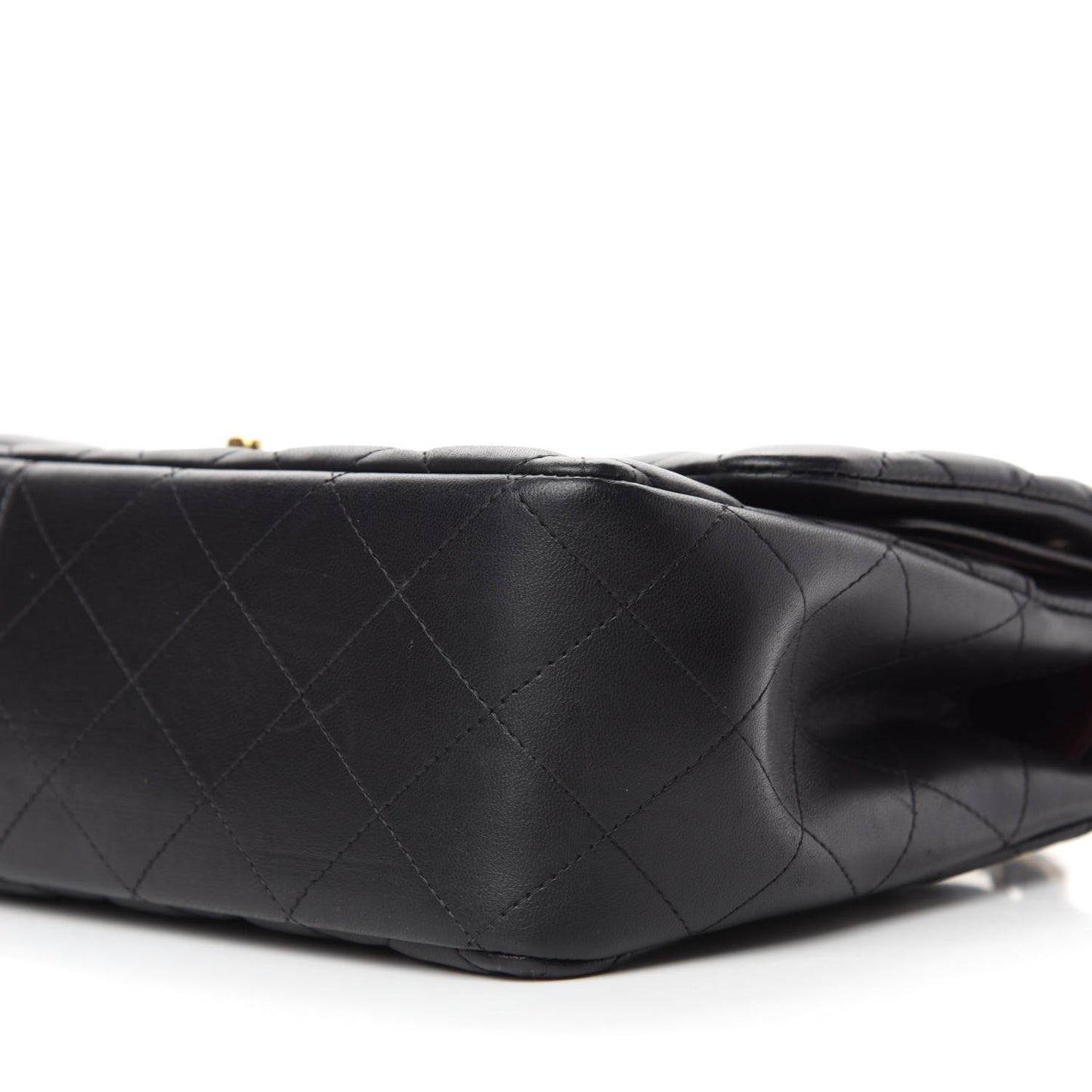 Lambskin Quilted Jumbo Double Flap Black