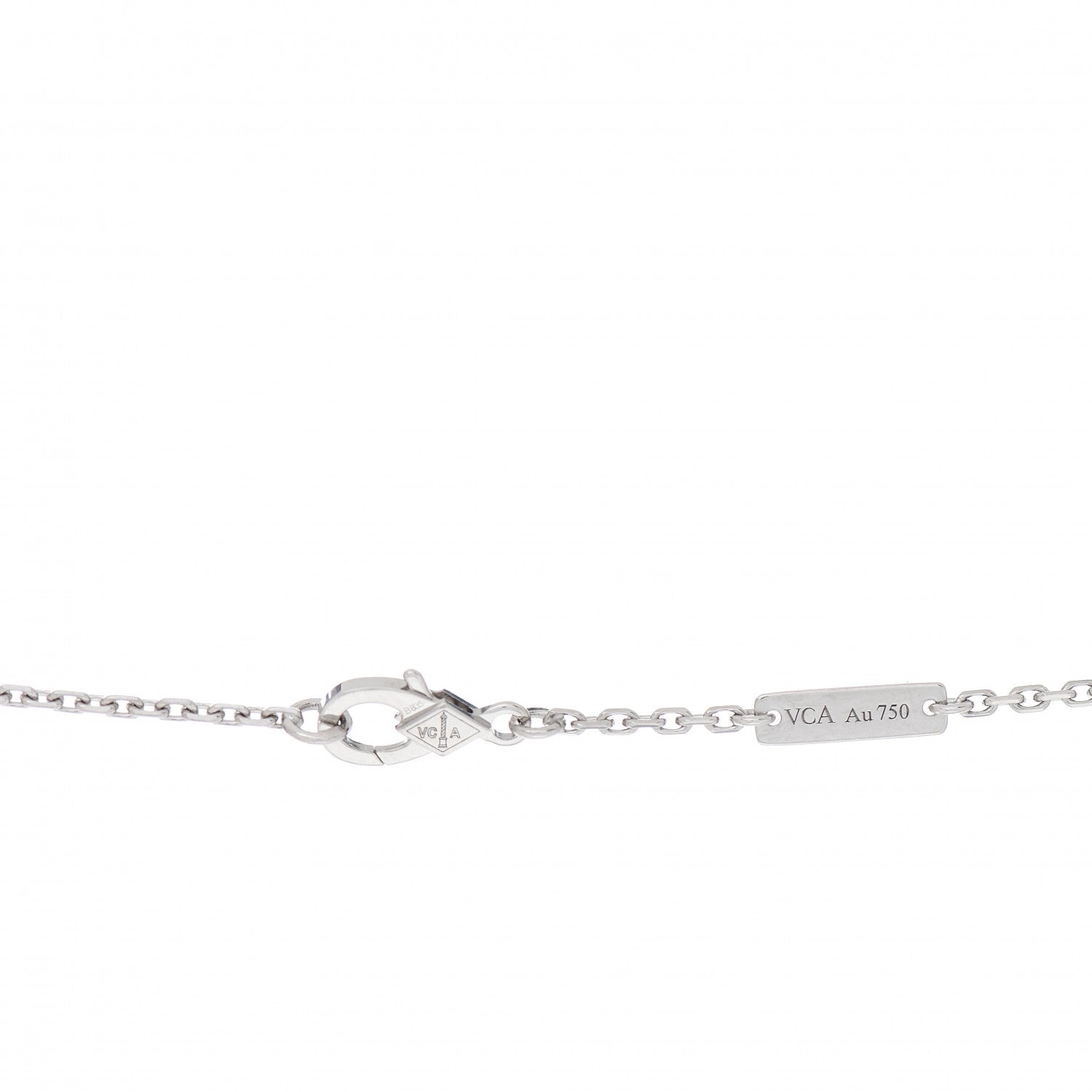 Van Cleef & Arpels 18K White Gold Diamond Flowerlace Pendant Necklace 4 of 5